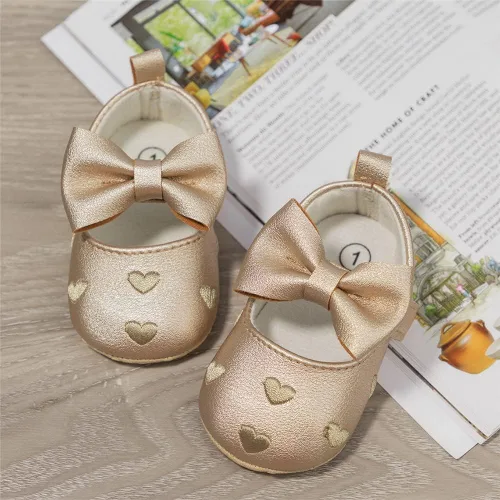 Vista 3 de Meckior Zapatos deportivos para bebé y niñas, suela suave, con lazo, princesa, vestido de boda, Mary Jane, planos, para recién nacidos, ligeros