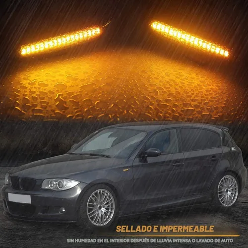 Vista 4 de Luces LED de Marcador Lateral de Señal de Giro Lente Ahumada Compatible con BMW E90 E91 E92 E93 E46 E53 X3 E83 X 1 E84 E81 E82 E87 E88