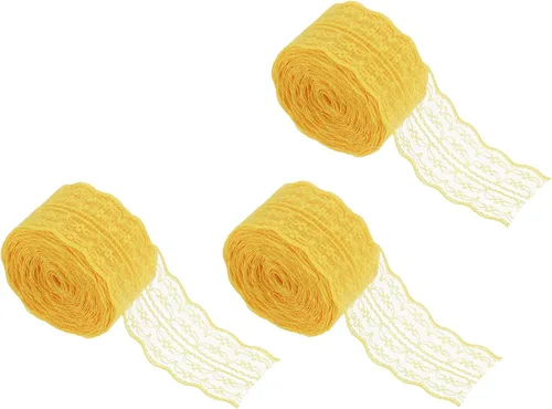 Vista 19 de MECCANIXITY 8 Yard Lace Trim Ribbon, 0.9 Inch Wide Vintage Floral Pattern Crochet Lace Edge Ribbon Trimming for DIY Sewing Crafts Gift Wrap Wedding