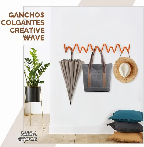 Vista 7 de Perchero de Pared con Montaje en Pared, Ganchos de Pared Creativos con Capacidad de 20KG, Fácil Instalación, Ganchos Multiusos para Abrigo, Negro