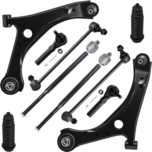 Vista 97 de Detroit Axle - Kit de suspensión delantera de 10 piezas para Jeep 2002-2004
