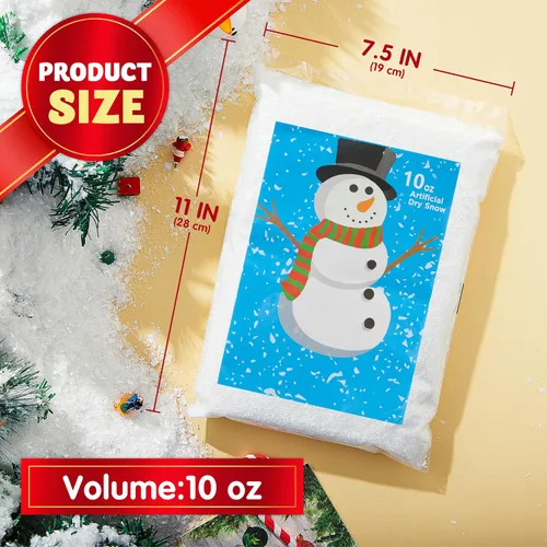 Vista 6 de JOYIN Paquete de 2, copos de nieve artificiales de plástico de 10 onzas (280g) blancos para decoración de árbol de Navidad, fiesta de Navidad