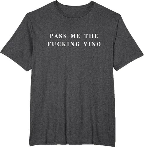 Vista 15 de Pásame el maldito Vino. Camiseta divertida con texto en inglés «Wine nice lettering AM PM Fun»