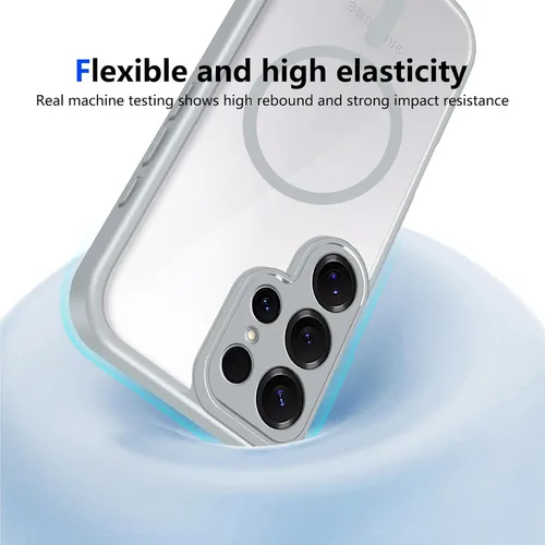 Vista 140 de Funda magnética transparente compatible con Xiaomi 17T, color negro 2 en 1 PC + TPU cubierta de teléfono a prueba de golpes, carcasa protectora