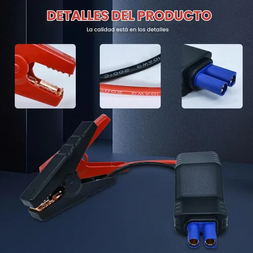 Vista 2 de Abrazaderas de arranque inteligentes, cables de arranque de alta resistencia EC5, abrazaderas de cocodrilo de repuesto con pinzas inteligentes