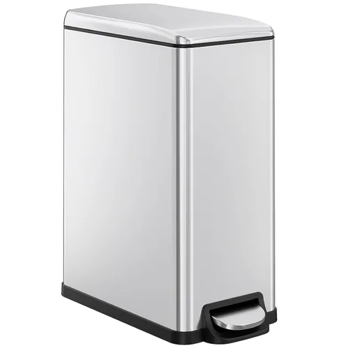 Vista 10 de Arlopu Basurero delgado de cocina de 13.2 galones con tapa, cubo de basura de acero inoxidable de 50 L, cubo de basura grande para cocina, cubo