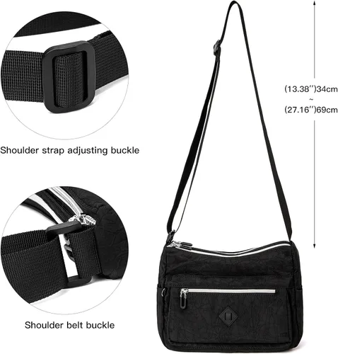 Vista 6 de ETidy Bolso cruzado para mujer, impermeable, ligero, casual, de hombro, bolso de libros