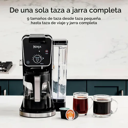 Vista 2 de Ninja Cafetera de goteo con combo K Cup, sistema de café especial DualBrew Pro, máquina de café compatible con cápsulas K-Cup, cafetera de servicio