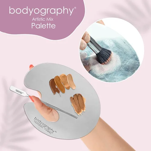 Vista 3 de Bodyography - Paleta de mezcla de artistas de acero inoxidable para mujer, 1 paleta