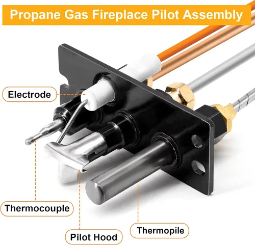 Vista 2 de Criditpid 4021-737 Pilot Assembly LP para calentador, Heat N Glo, Chimeneas Quadrafire, Calentador y Ensamblaje Piloto de Gas Propano Heat-N-Glo