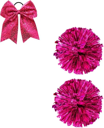 Vista 4 de Vestido de animadora para niñas con lazo para el pelo y pompón de animadora