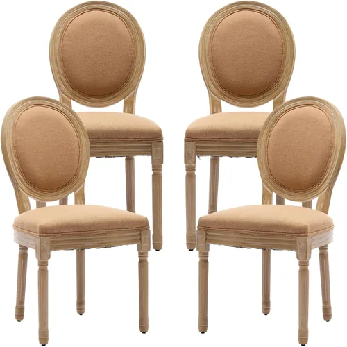Vista 20 de ODUSE-DAILY French Country - Juego de 2 sillas de comedor de color caramelo, sillas de cocina y comedor, sillas de cocina de piel sintética, Ámbar
