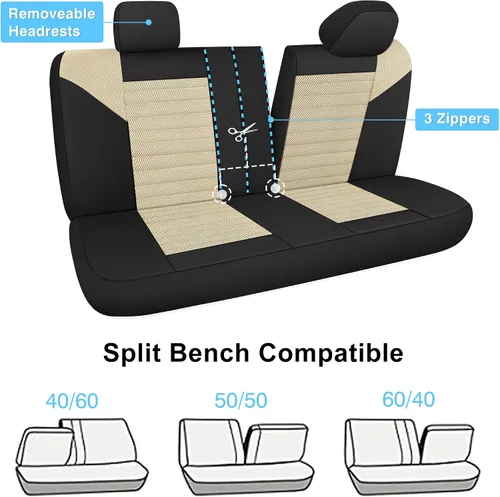 Vista 6 de VarCozy Juego de fundas de asiento MeshFlex
