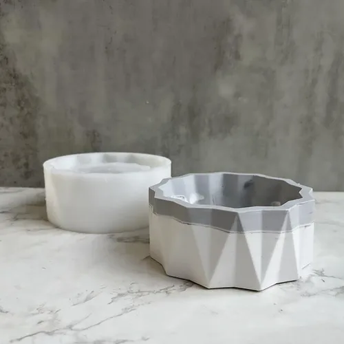 Vista 2 de Molde de silicona para macetas de bricolaje, plantas suculentas de concreto, jarrón de yeso, moldes de cemento, molde de arcilla, soporte