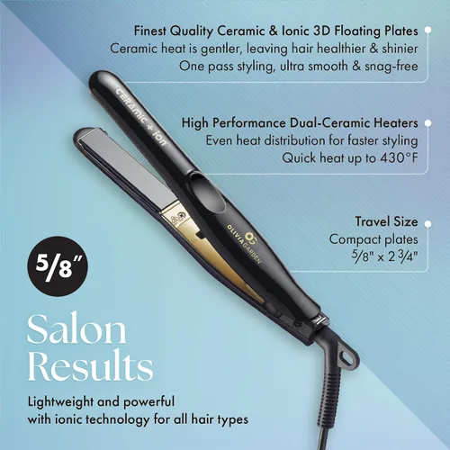 Vista 2 de Olivia Garden Ceramic + Ion Pro Flat Iron - Dual Voltage, 11 Temps, 3D Floating Plates