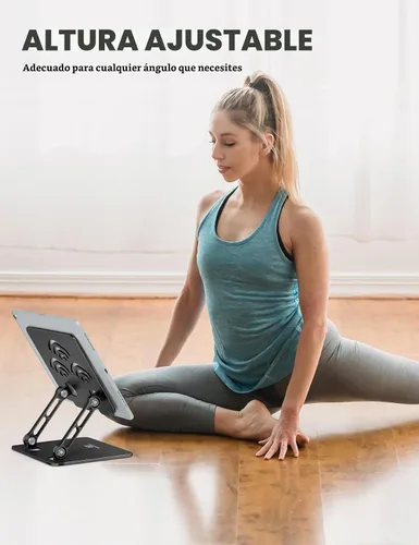 Vista 6 de Soporte Ajustable para Tablet de Escritorio, Soporte de Aluminio Premium para iPads, Tablets, Kindles, Switch, Teléfonos y Todos los Dispositivos