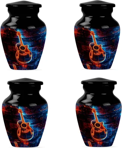 Vista 36 de Urnas negras de guitarra musical para cenizas, urna funeraria decorativa, regalo conmemorativo para hombres y mujeres, recuerdo de mini cenizas