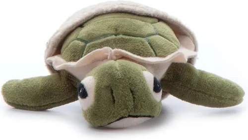 Vista 2 de The Petting Zoo Animal de peluche de tortuga marina con mini concha, regalos para niños, animales salvajes del océano Onez, peluche de tortuga