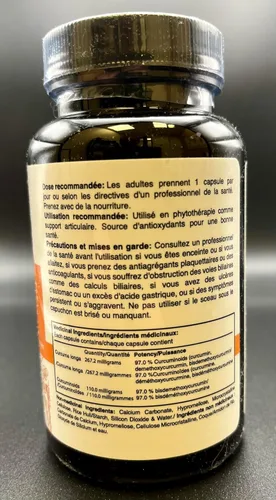 Vista 7 de NovoCurcumin Bio-BDMC30-60 Cápsulas - Curcumina altamente mejorada de próxima