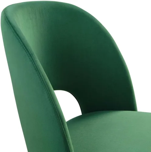Vista 6 de Modway Rouse - Silla de comedor tapizada en terciopelo, 1 pieza - Esmeralda Esmeralda/Sólidos
