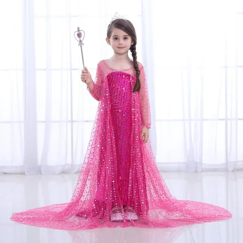 Vista 2 de Plustrong Vestido de princesa para niñas, fiesta de nieve, disfraz de Halloween, disfraz de cosplay