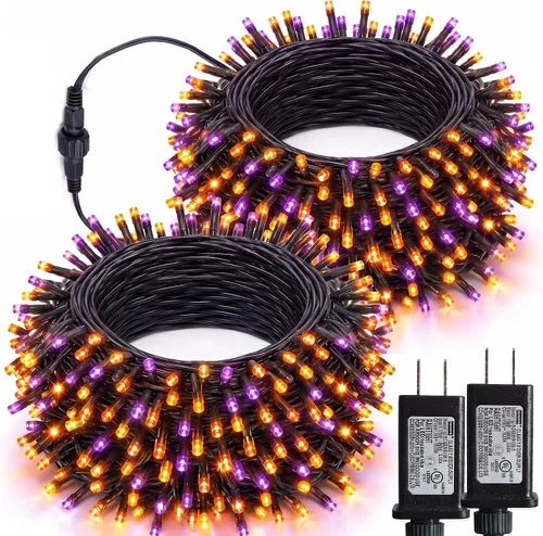 Vista 35 de Luces de Navidad, 1000 luces LED de 328 pies para árbol de Navidad enchufables con 8 modos, control remoto, tira de luces de Navidad impermeables