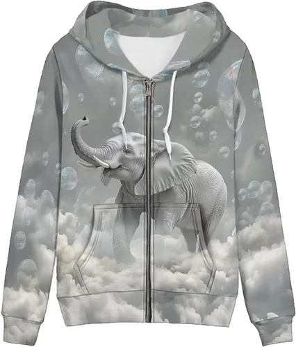 Vista 39 de Showudesigns Sudaderas con capucha y cremallera para mujer XS-5XL Un pollo