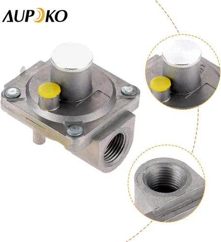 Vista 7 de Aupoko Regulador de parrilla de gas natural 1/2 "-14NPT LP Reguladores de gas, presión de entrada: 1/2 "PSIG, presión de salida LPG 5 "W.C, para gas