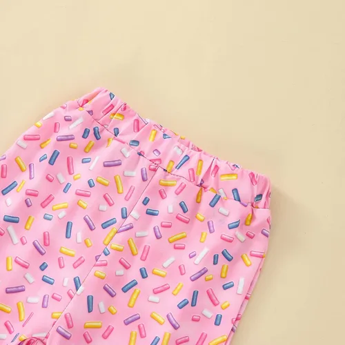 Vista 30 de Conjunto de ropa de cumpleaños para bebé niña pequeña, camiseta de manga larga, pantalones de campana, diadema
