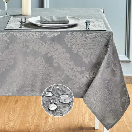 Vista 17 de Mantel redondo de poliéster resistente al agua y las manchas, lavable, mantel de tela para mesa de cocina y comedor