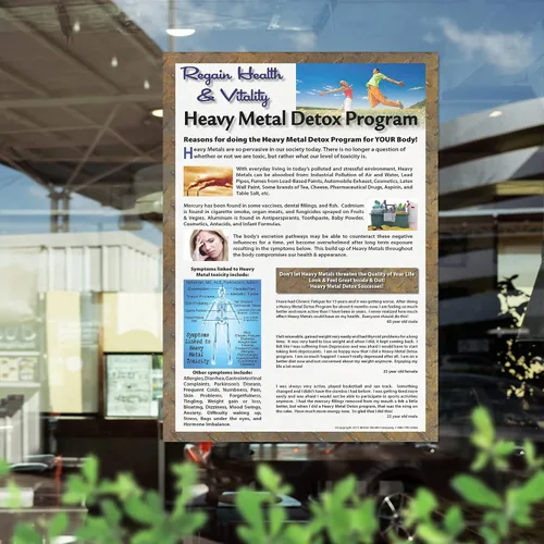 Vista 3 de Better Health Company Heavy Metal Detox 11 X 17 pulgadas laminado cartel promocional para promover cualquier baño de desintoxicación de pies