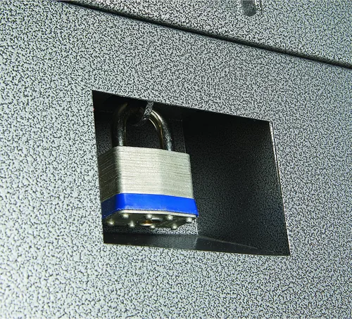 Vista 4 de Ironton Caja de sitio de trabajo de 36 pulgadas – Construcción de acero resistente con tapa bloqueable, cofre de almacenamiento de herramientas