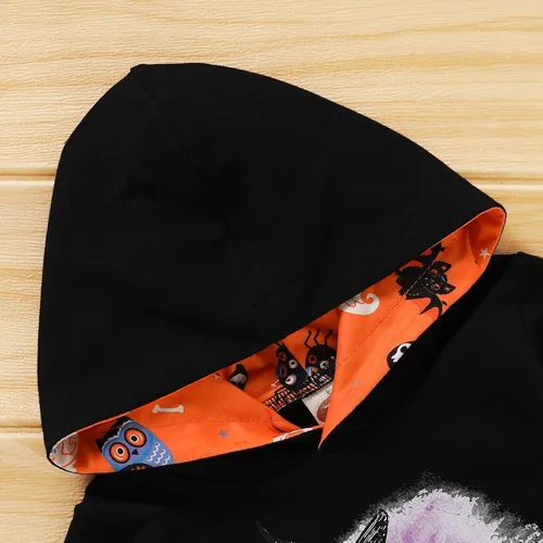 Vista 4 de Trajes de verano para niños y niñas, traje de Halloween con estampado de calabaza, manga larga, pantalones deportivos 5t