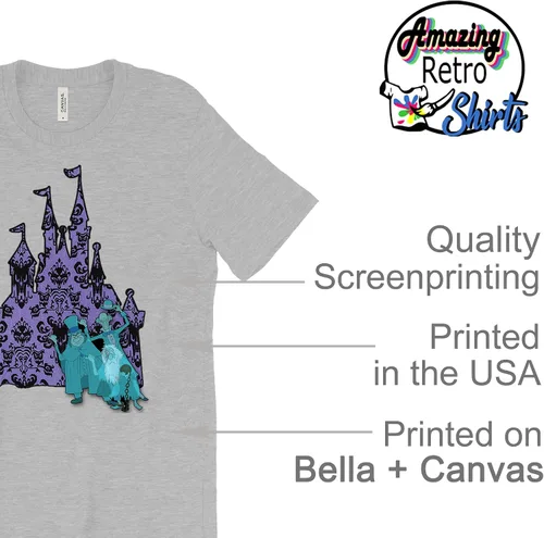 Vista 5 de AMAZING RETRO Haunted Mansion - Camiseta unisex para adultos, para mujeres, hombres, mujeres, fantasmal, casa encantada