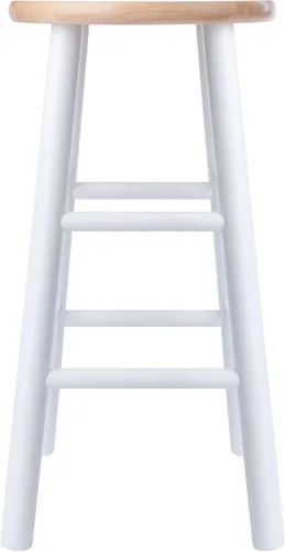 Vista 6 de Winsome Wood Huxton - Juego de 2 taburetes para mostrador, acabado natural natural / blanco