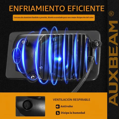 Vista 4 de Auxbeam LED Fog Lights DOT Approved Bumper Driving Fog Lamps 1 Pair Black