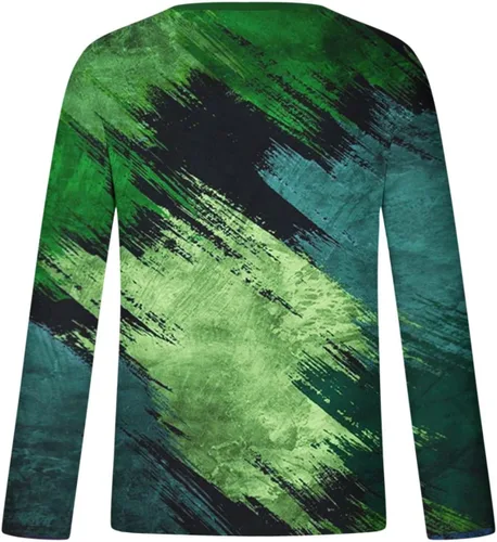 Vista 4 de Camisetas de Manga Larga teñido anudado Hombre Camisetas Deportivas informales Cuello Redondo y túnica vacaciones