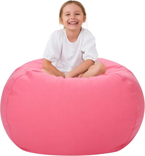 Vista 25 de Aubliss - Silla de almacenamiento para peluches en forma de puf (Estrella Aqua, Mediana (32"))