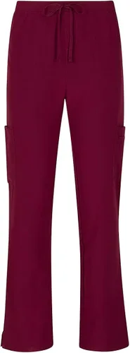 Vista 4 de Natural Uniforms Conjunto de top elástico con cuello en V y pantalón cargo para mujer