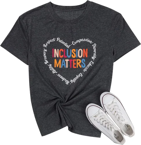 Vista 8 de Inclusion Matters - Camiseta para mujer con temática de salud mental y educación especial, camiseta para profesores, linda camiseta de terapeuta