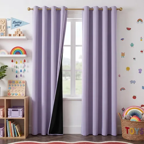 Vista 13 de NICETOWN Cortinas 100% Opacas Cortas de 36 Pulgadas de Largo para Dormitorio, Privacidad Aislamiento Térmico con Ojales Cortinas de Ventana