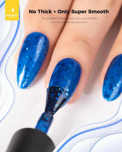 Vista 4 de BURANO Esmalte de uñas con purpurina, efecto holográfico brillante LED UV, gel de secado, sin astillas, esmalte brillante para hacer tus propias