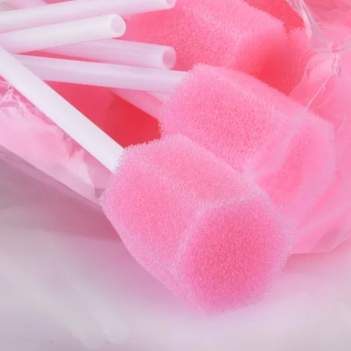Vista 2 de Hisopos de limpieza dental desechables para cuidado bucal Esponja hisopos 100pcs/set (rosa)