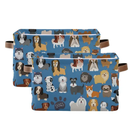 Vista 12 de Emelivor ABC - Contenedor de almacenamiento plegable con asa rectangular impermeable ABC Dinosaurios cesta para almacenamiento cubo organizador