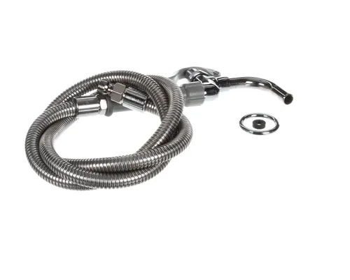 Vista 3 de T&S Brass B-0102 Llenadora de olla y vidrio, boquilla curvada de extremo liso, manguera flexible de acero inoxidable de 68 pulgadas