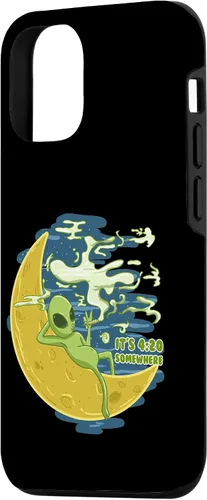 Vista 2 de Estuche de regalo para iPhone 14 Pro Alien 420 Somewhere Funny ET Cannabis Marihuana Stoner