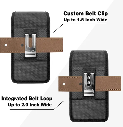 Vista 7 de Perilogics Funda acolchada de EVA para teléfono con cierre magnético, tela de sarga protectora y clip para cinturón personalizado, compatible