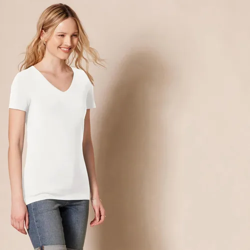 Vista 2 de Tienda Essentials Camiseta de manga corta con cuello en V para mujer, multipacks