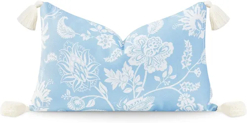 Vista 11 de Hofdeco Premium - Funda decorativa para cojín de estilo Coastal Hampton, para patio, interior y exterior, de 18 x 18 pulgadas, resistente al agua
