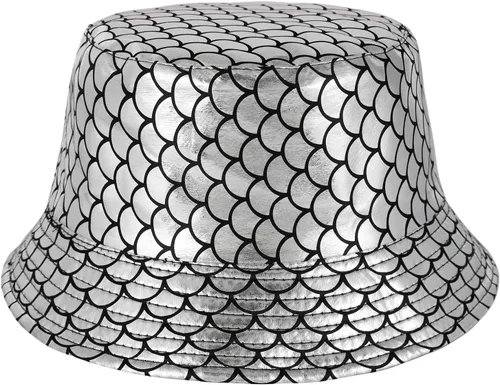 Vista 20 de MILAKOO Rock Metallic Bucket Hat Gorra reversible Unisex pescador ala ancha Rock Punk Hippie Sombrero